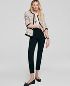 Women's Tweed Open-Front Braided-Trim Blazer