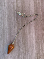 Natural Red Jasper Pendulum with Mystery Charm | Bag Charm